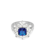 Anillo Delicado, Plata 925 bañada en rodio, Zirconia cúbica artificial