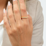 Anillo Delicado, Bañado en oro, Zirconia cúbica artificial