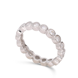 Anillo Delicado, Plata 925 bañada en rodio, Zirconia cúbica artificial