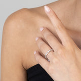 Anillo Delicado, Plata 925 bañada en rodio, Zirconia cúbica artificial