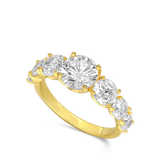 Anillo Delicado, Bañado en oro, Zirconia cúbica artificial