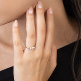 Anillo Delicado, Bañado en oro, Perla Swarovski artificial