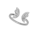 Anillo Delicado, Plata 925 bañada en rodio, Zirconia cúbica artificial