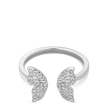 Anillo Delicado, Plata 925 bañada en rodio, Zirconia cúbica artificial