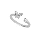 Anillo Delicado, Plata 925 bañada en rodio, Zirconia cúbica artificial