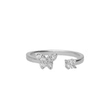 Anillo Delicado, Plata 925 bañada en rodio, Zirconia cúbica artificial