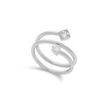 Anillo Delicado, Plata 925 bañada en rodio, Zirconia cúbica artificial