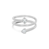 Anillo Delicado, Plata 925 bañada en rodio, Zirconia cúbica artificial