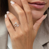 Anillo Delicado, Plata 925 bañada en rodio, Zirconia cúbica artificial