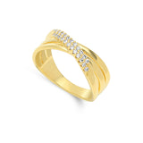 Anillo Delicado, Bañado en oro, Zirconia cúbica artificial