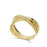 Anillo Delicado, Bañado en oro, Zirconia cúbica artificial