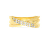 Anillo Delicado, Bañado en oro, Zirconia cúbica artificial
