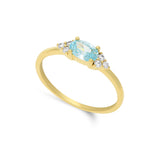 Anillo Delicado, Bañado en oro, Zirconia cúbica artificial