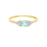 Anillo Delicado, Bañado en oro, Zirconia cúbica artificial
