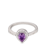 Anillo Delicado, Plata 925 bañada en rodio, Zirconia cúbica artificial