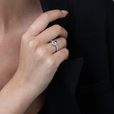 Anillo Delicado, Plata 925 bañada en rodio, Zirconia cúbica artificial