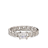Anillo Delicado, Plata 925 bañada en rodio, Zirconia cúbica artificial