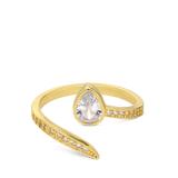 Anillo Delicado, Bañado en oro, Zirconia cúbica artificial