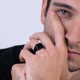anillo de hombre, Acero inoxidable, Sin piedra