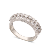 Anillo Delicado, Plata 925 bañada en rodio, Zirconia cúbica artificial