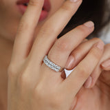 Anillo Delicado, Plata 925 bañada en rodio, Zirconia cúbica artificial