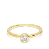 Anillo Delicado, Bañado en oro, Zirconia cúbica artificial