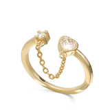 Anillo Delicado, Bañado en oro, Zirconia cúbica artificial