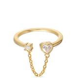 Anillo Delicado, Bañado en oro, Zirconia cúbica artificial
