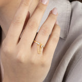 Anillo Delicado, Bañado en oro, Zirconia cúbica artificial