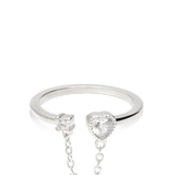 Anillo Delicado, Plata 925 bañada en rodio, Zirconia cúbica artificial
