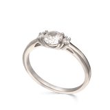 Anillo Delicado, Plata 925 bañada en rodio, Zirconia cúbica artificial