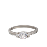 Anillo Delicado, Plata 925 bañada en rodio, Zirconia cúbica artificial
