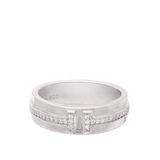 Anillo de Declaración, Plata 925 bañada en rodio, Zirconia cúbica artificial