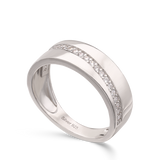Anillo Delicado, Plata 925 bañada en rodio, Zirconia cúbica artificial