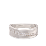 Anillo Delicado, Plata 925 bañada en rodio, Zirconia cúbica artificial