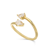 Anillo Delicado, Bañado en oro, Zirconia cúbica artificial