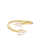 Anillo Delicado, Bañado en oro, Zirconia cúbica artificial