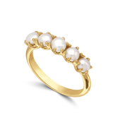 Anillo Delicado, Bañado en oro, Perla cultivada