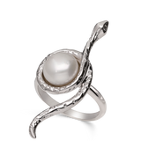 Anillo Delicado, Plata 925 bañada en rodio, Perla cultivada