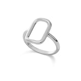Anillo Delicado, Plata 925 bañada en rodio, Sin piedra