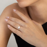 Anillo Delicado, Plata 925 bañada en rodio, Sin piedra