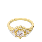 Anillo Delicado, Bañado en oro, Zirconia cúbica artificial