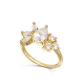 Anillo Delicado, Bañado en oro, Zirconia cúbica artificial
