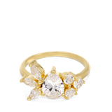 Anillo Delicado, Bañado en oro, Zirconia cúbica artificial