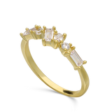 Anillo Delicado, Bañado en oro, Zirconia cúbica artificial
