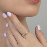 Anillo Delicado, Bañado en oro, Zirconia cúbica artificial