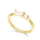 Anillo Delicado, Bañado en oro, Zirconia cúbica artificial
