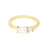 Anillo Delicado, Bañado en oro, Zirconia cúbica artificial