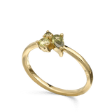 Anillo Delicado, Bañado en oro, Zirconia cúbica artificial