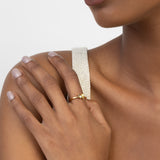 Anillo Delicado, Bañado en oro, Zirconia cúbica artificial